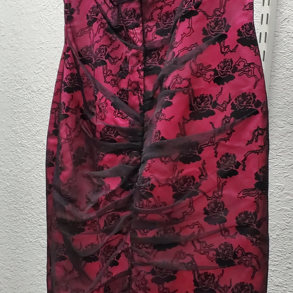 Hot Pink & Black Pencil Dress